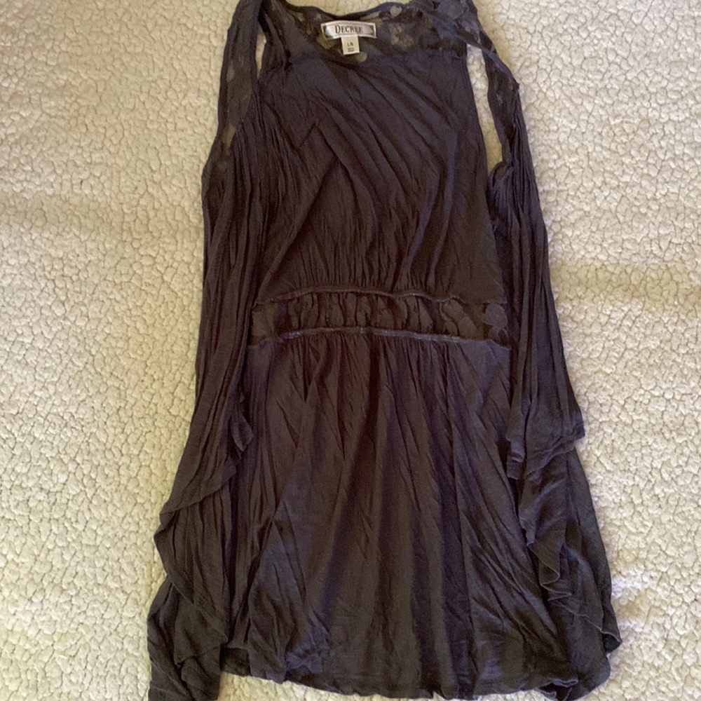 Grey sleeveless cardigan